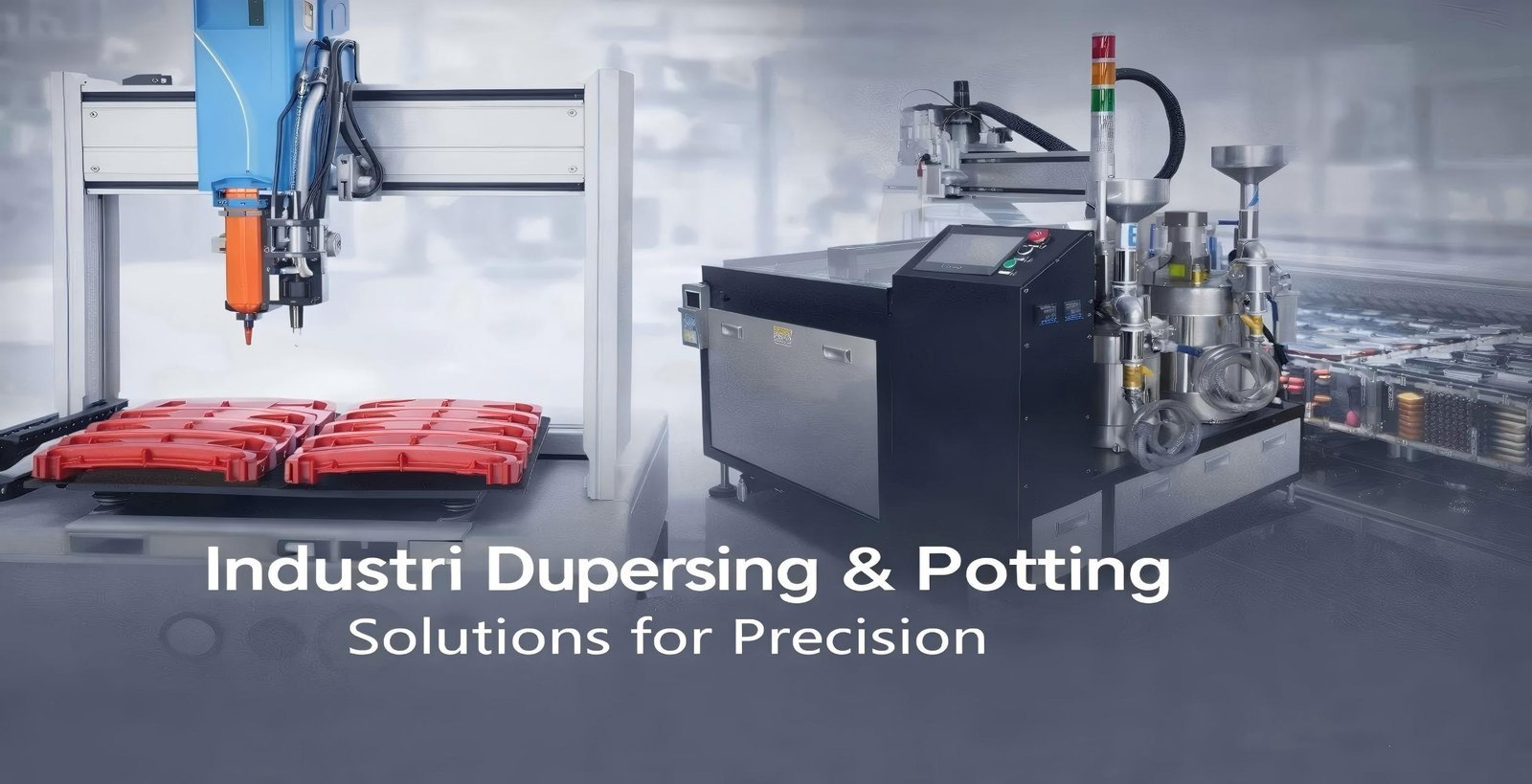 Industrial dispensing and potting system for precision production
